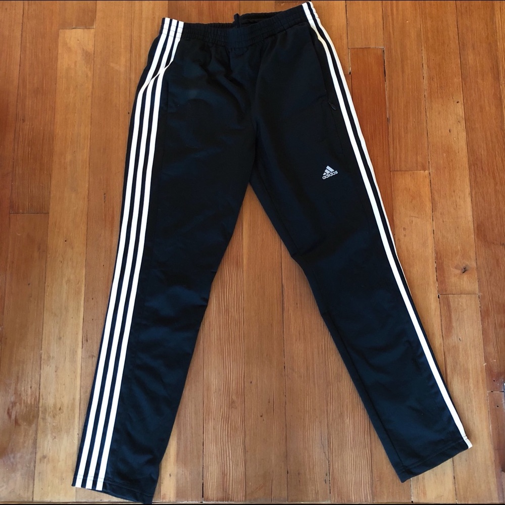 black and white adidas sweatpants